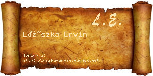 Lászka Ervin névjegykártya