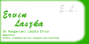 ervin laszka business card