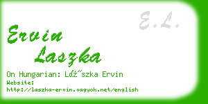 ervin laszka business card